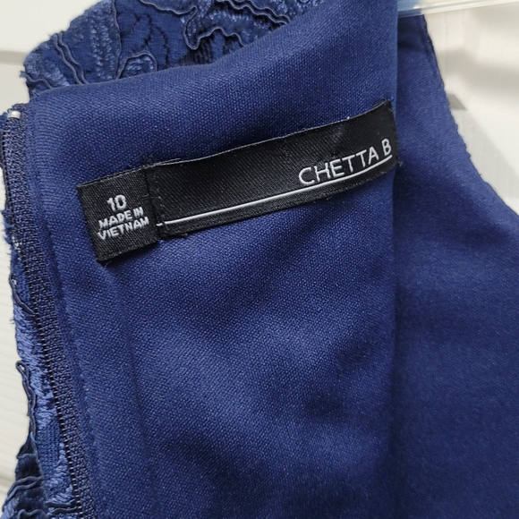 🔥 Chetta B Navy lace sheath dress, Size 10 - Picture 8 of 10
